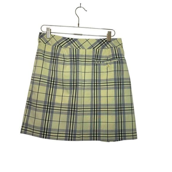 EP Pro Golf‎ Skort Skirt Womens 8 Yellow Plaid Pockets Lined Side Zip Pickleball - Picture 2 of 7